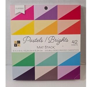 DCWV Pastels Brights Mat Stack 42 Sheets 6x6 Double Sided Cardstock PS-006-00108